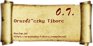 Orszáczky Tiborc névjegykártya